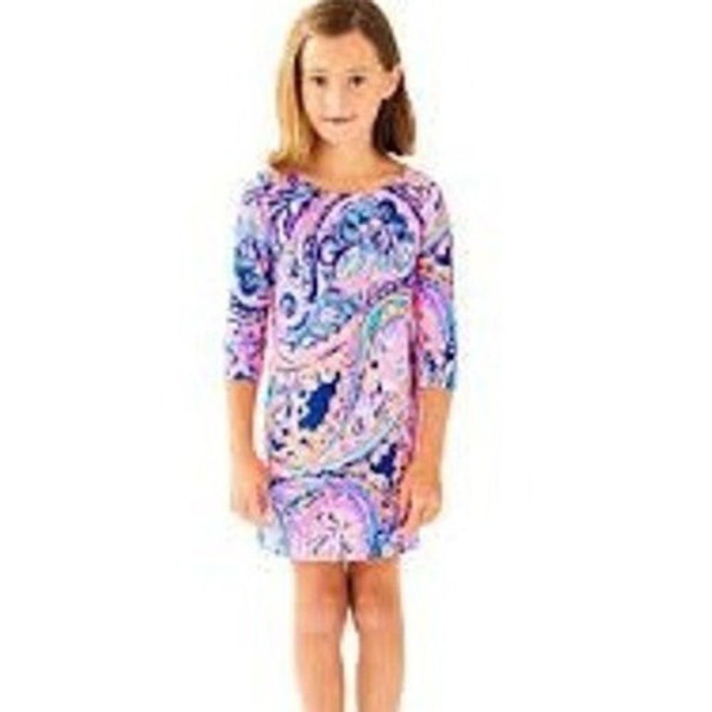 Lilly Pulitzer Mini Sophie Dress Girls XL 12-14 Drop Me a Lime Paisley NWOT‎